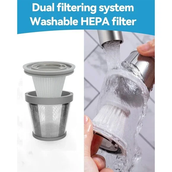 Brigii Mini Handheld Vacuum Cordless, 3 in 1-Car & Air Duster & Gray - Picture 8 of 9